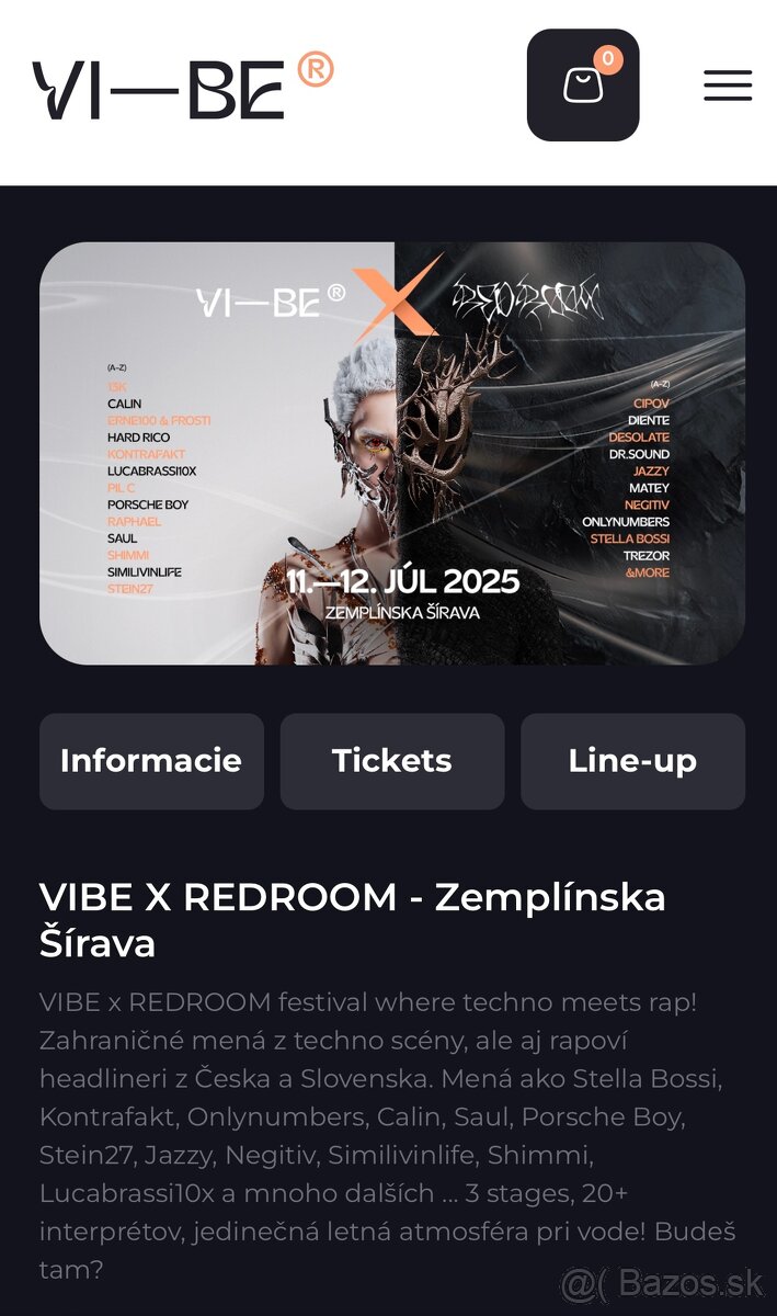 Vstupenky na Redroom Šírava 2025
