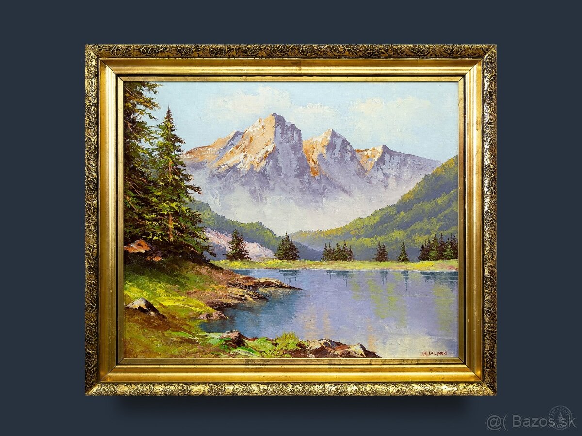 Hory a jazero, H.Dolanski, 710 × 610 mm