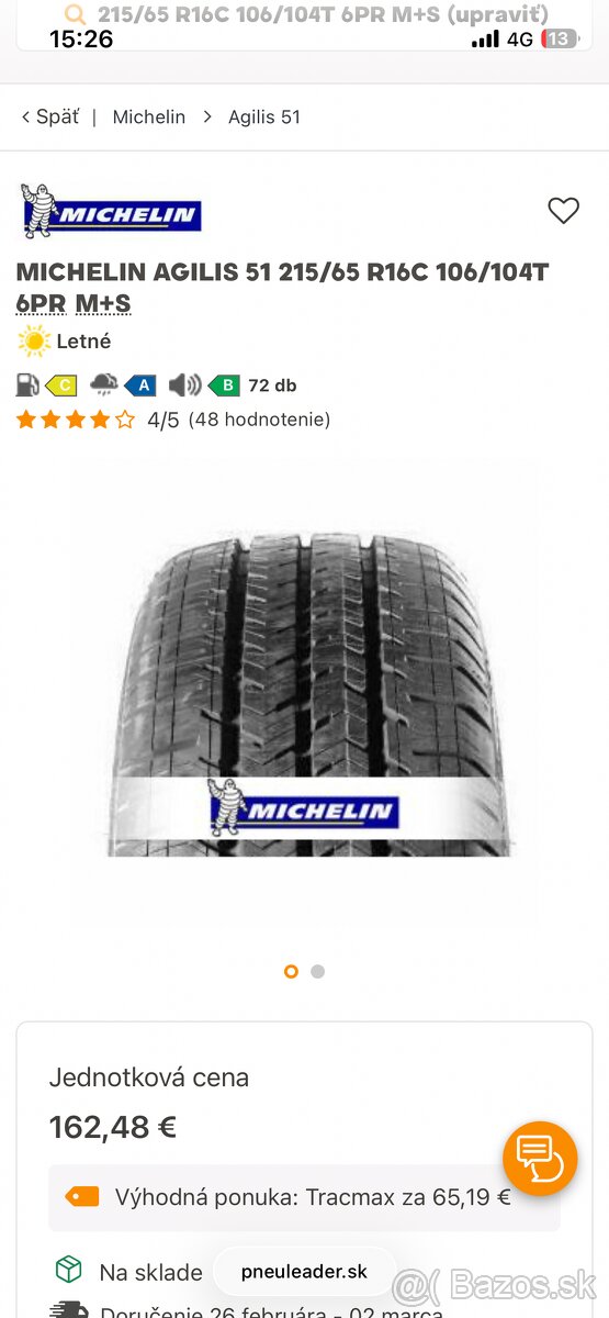 Michelin agilis 51 215/65 r16 c