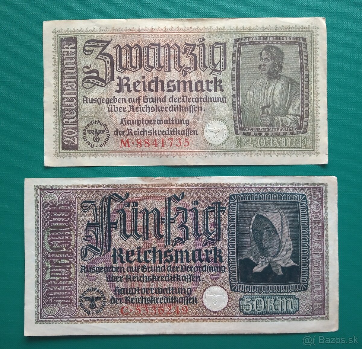 20 a 50 Reichsmark,Nemecko