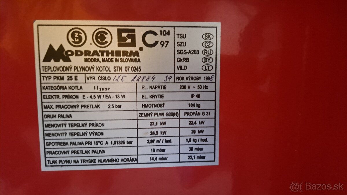 Predám Kotol(Modratherm PKM 25E) a Bojler(Dražice OKCV 160)