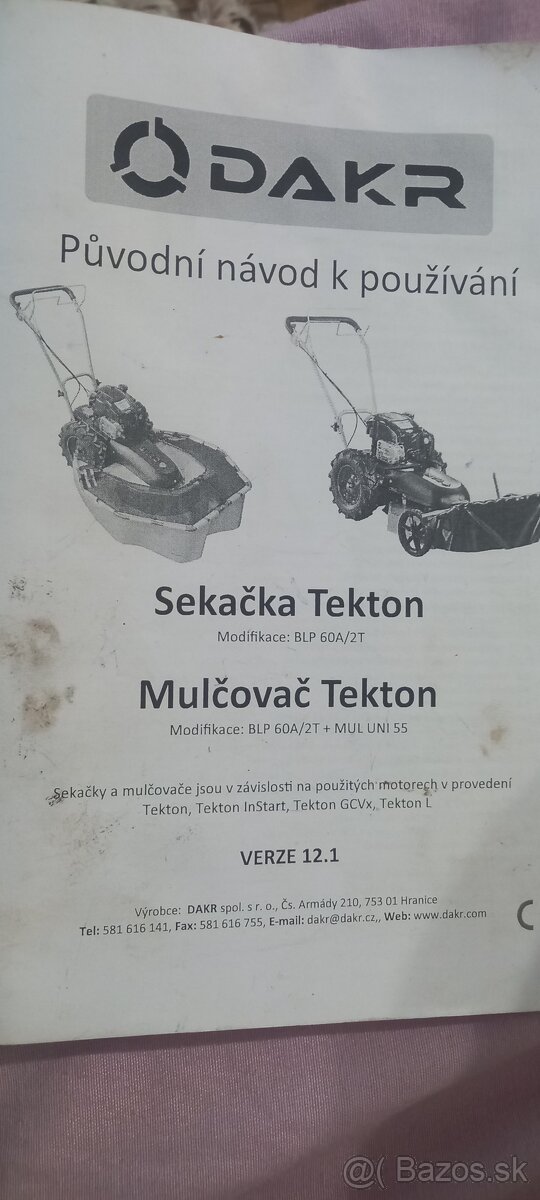 Tekton bubnová kosačka + mulčovač v záruke