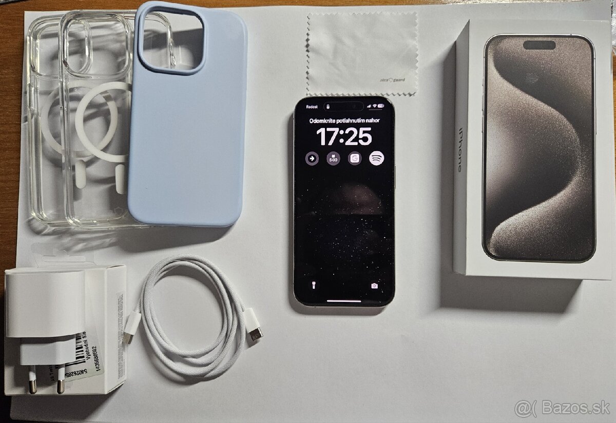 iPhone 15 Pro 128 GB Natural titan (perfektný stav)