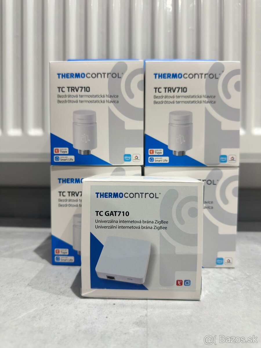 Smart termostatické Hlavice 4ks+ internetová brána TC TRV710