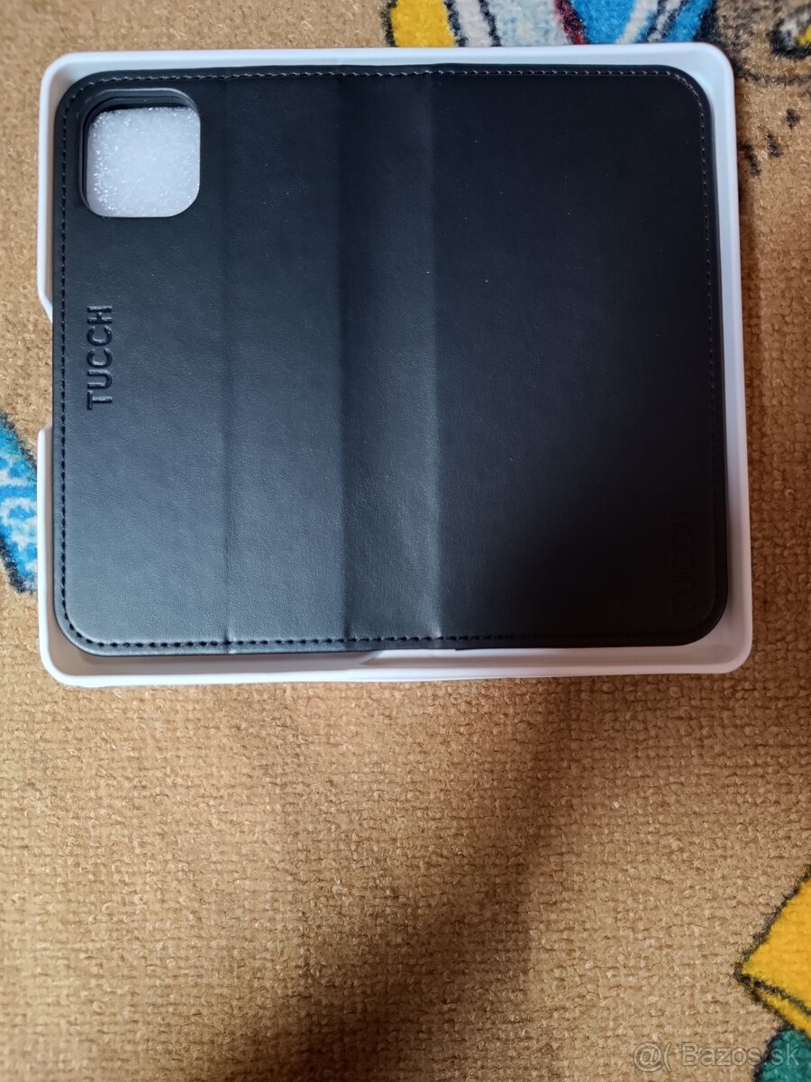 Nové kožené púzdro iphone 12 / 12 pro tmavá čierna