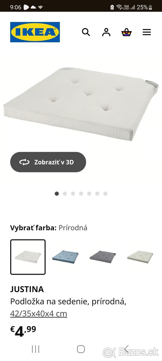 6 ks podsedakov ikea Justina