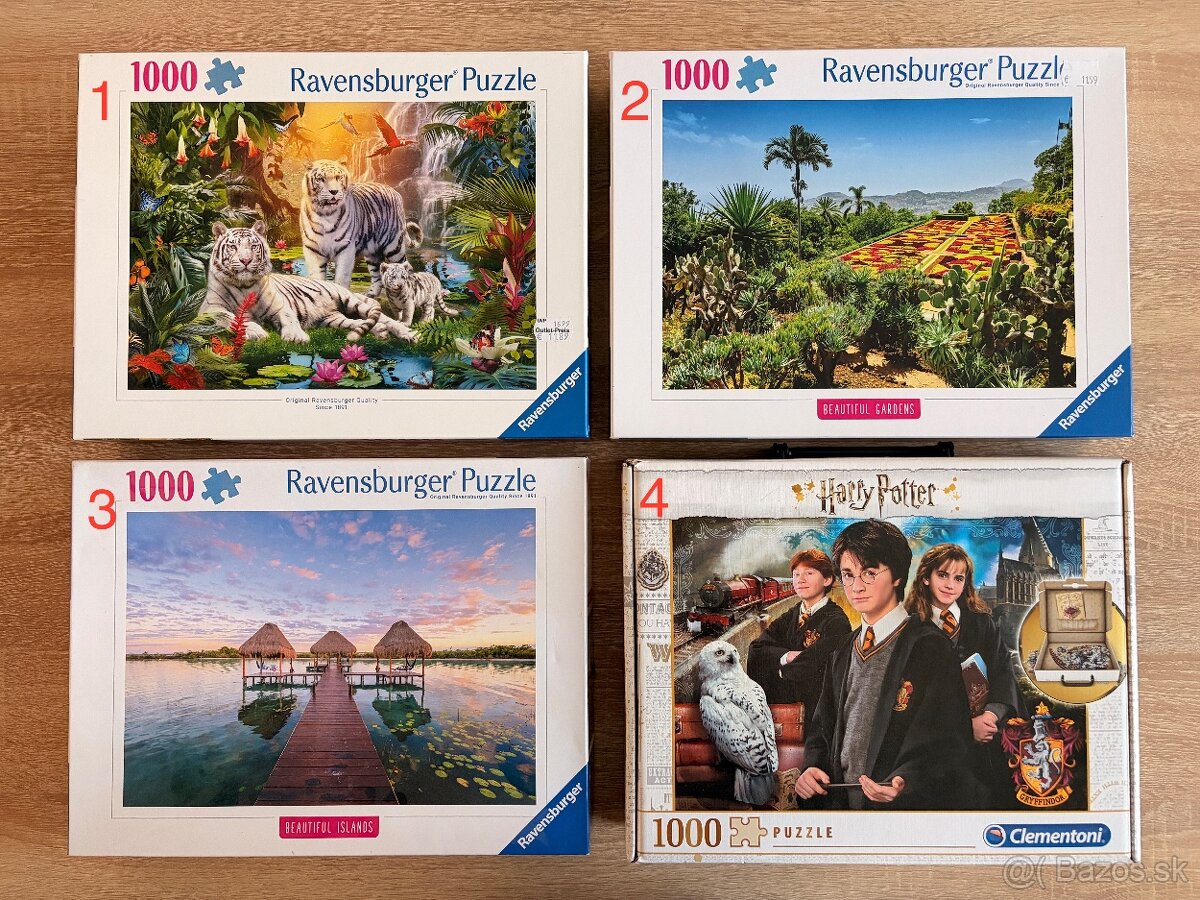 predám puzzle 1000ks rôzne