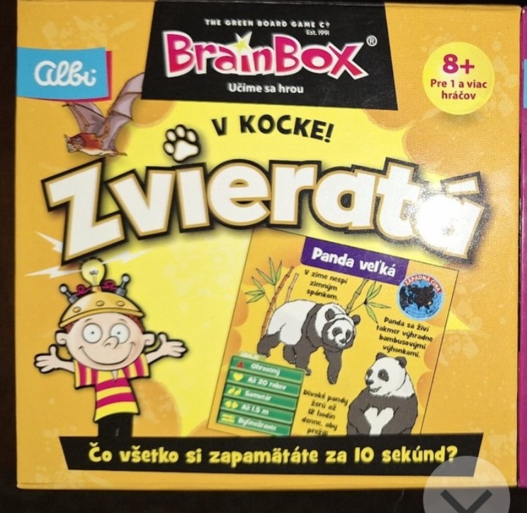 Brain box Zvierata v kocke - spoločenská hra