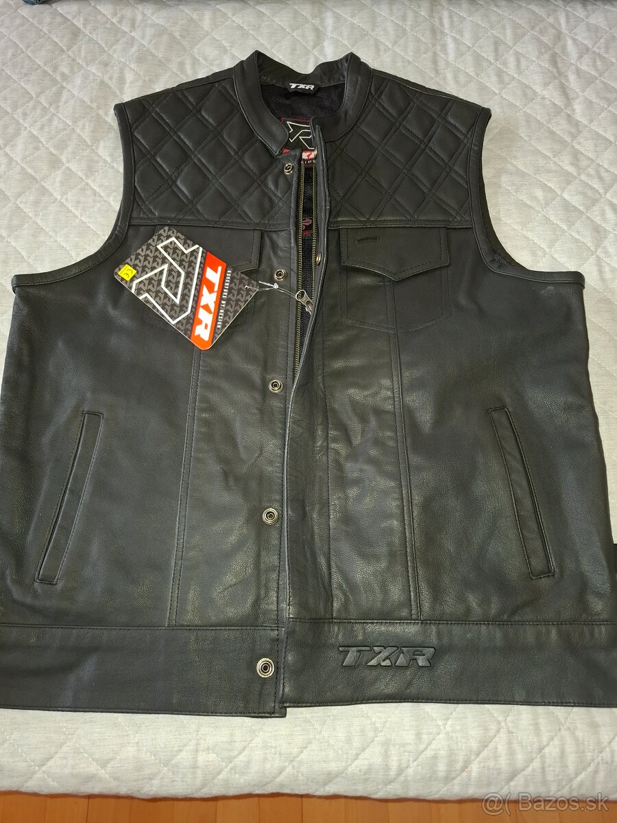 Kožená vesta na motorku TXR Sniper. 2xl.