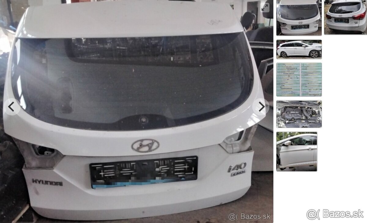 Predám PIATE DVERE HYUNDAI i40 CW 1.7 CRDi 2015 TRYSKY