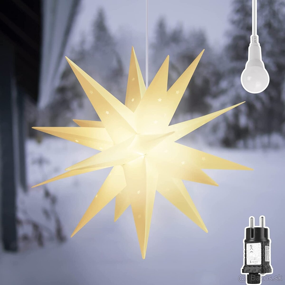 SALCAR 3D LED osvetlená hviezdna záhrada, 60cm XXL vianočná