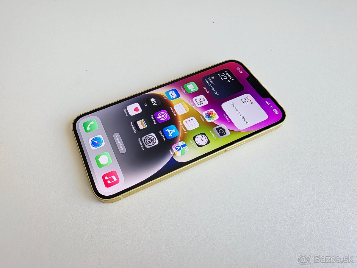 APPLE IPHONE 14 PLUS 128 GB YELOW,BATERKA 100%