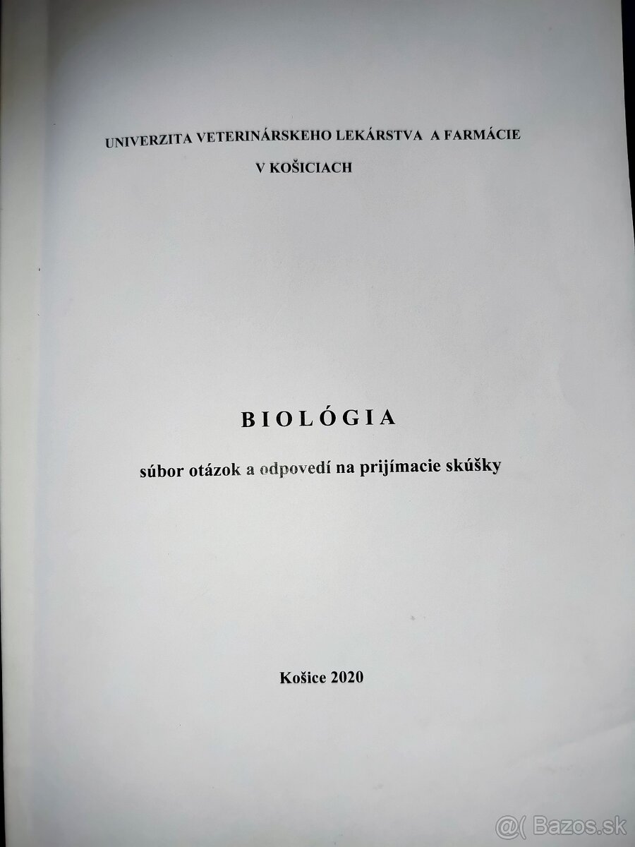 UVLF podklady na prijímacie skúšky