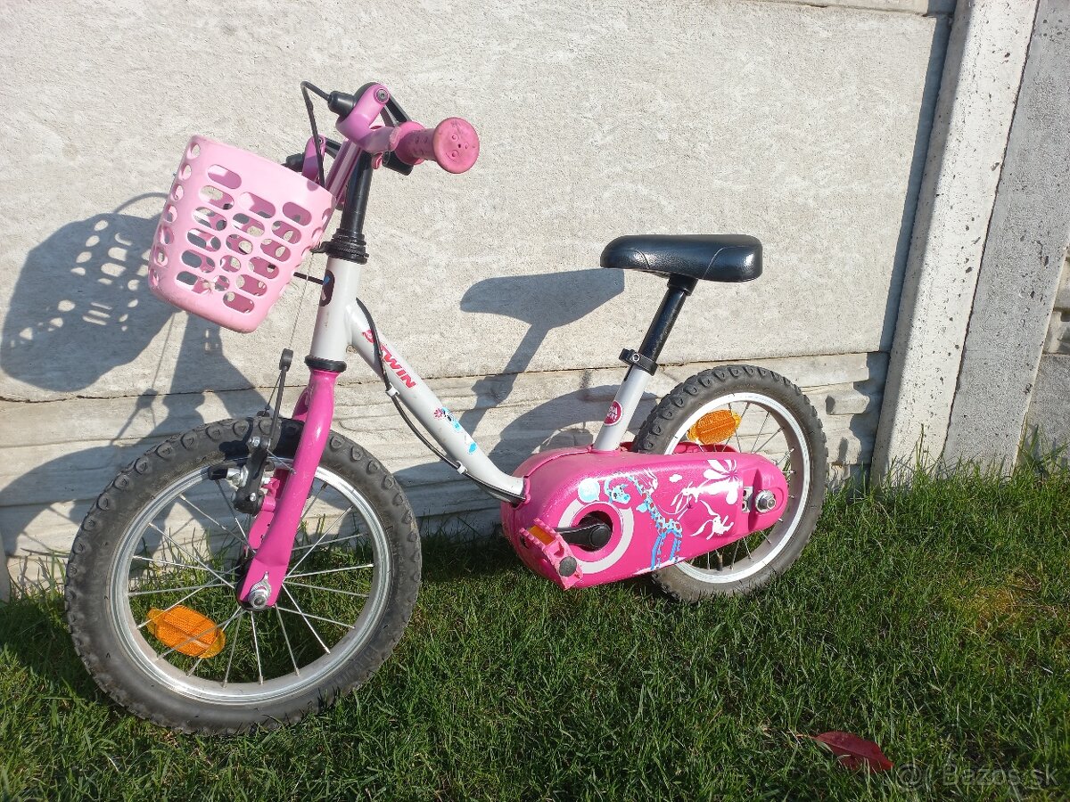Detsky bicykel s pomocnými kolieskami, velkost 14"