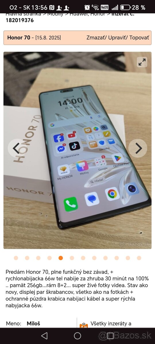 Predám HONOR 70 256gb