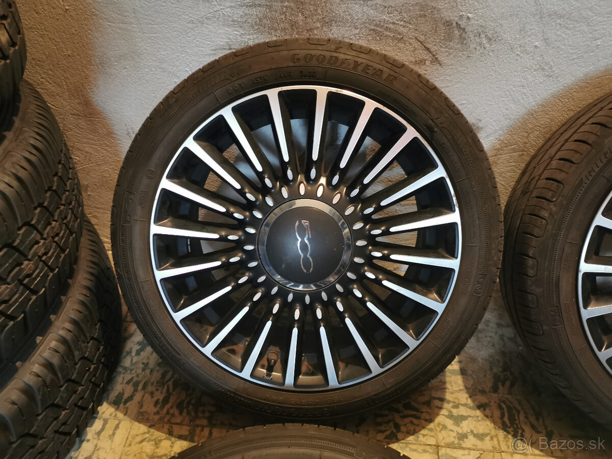 Fiat 500 - originál 16" alu disky s letnými pneu