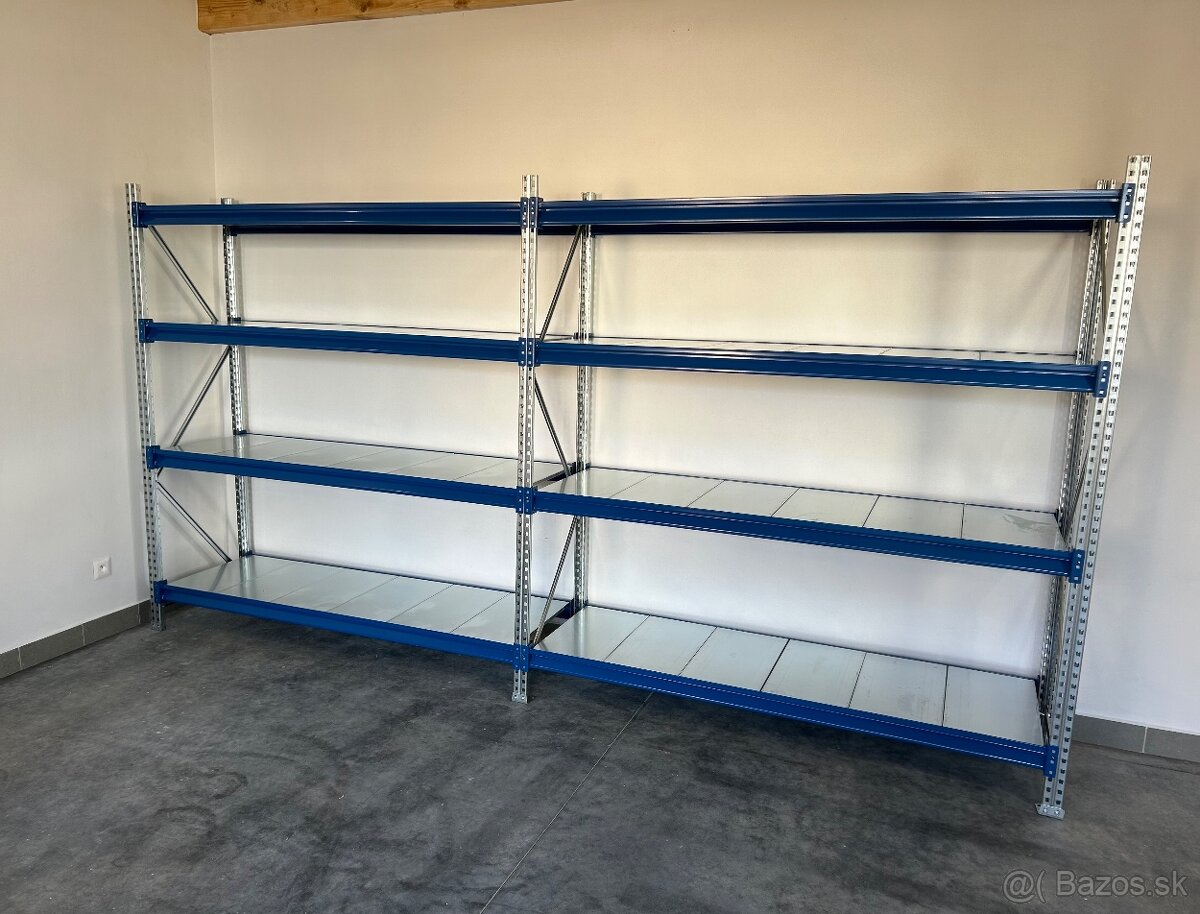 Skladovy kovový regál, 450kg nosnosť