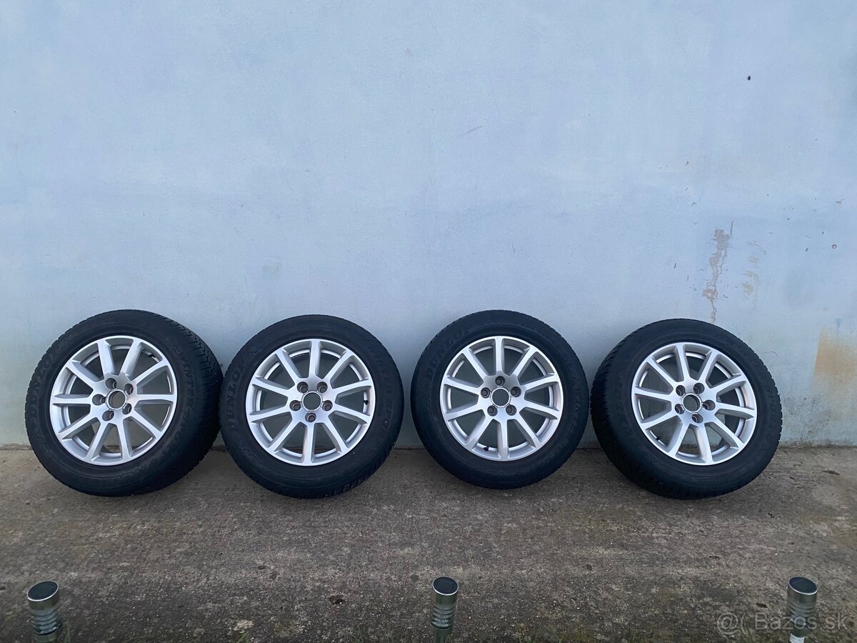 Alu disky 16” 5×112 + pneumatiky Dunlop 225/55 R16 (ET45)