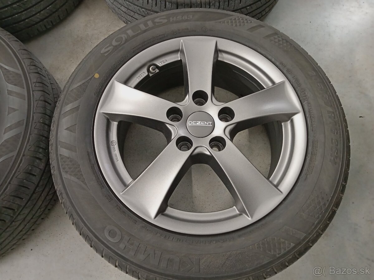 4ks letne ALU 5x114,3 R16 6,5J ET50 DEZENT HYUNDAI KIA