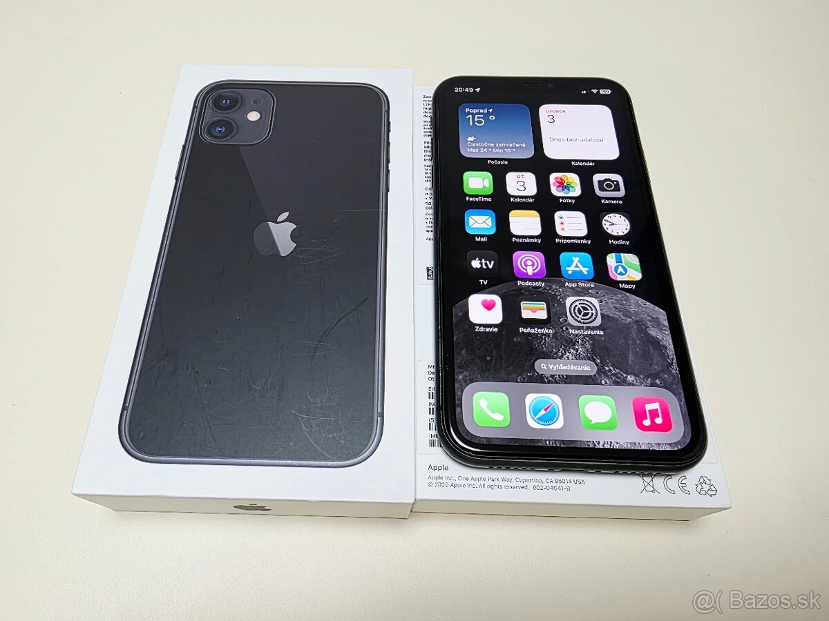 APPLE IPHONE 11 64GB BLACK ,ZDRAVIE BATERKY 100%