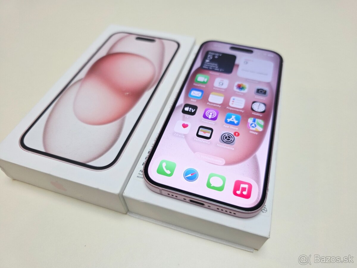 Apple iPHONE 15 PINK 128GB,TOP STAV