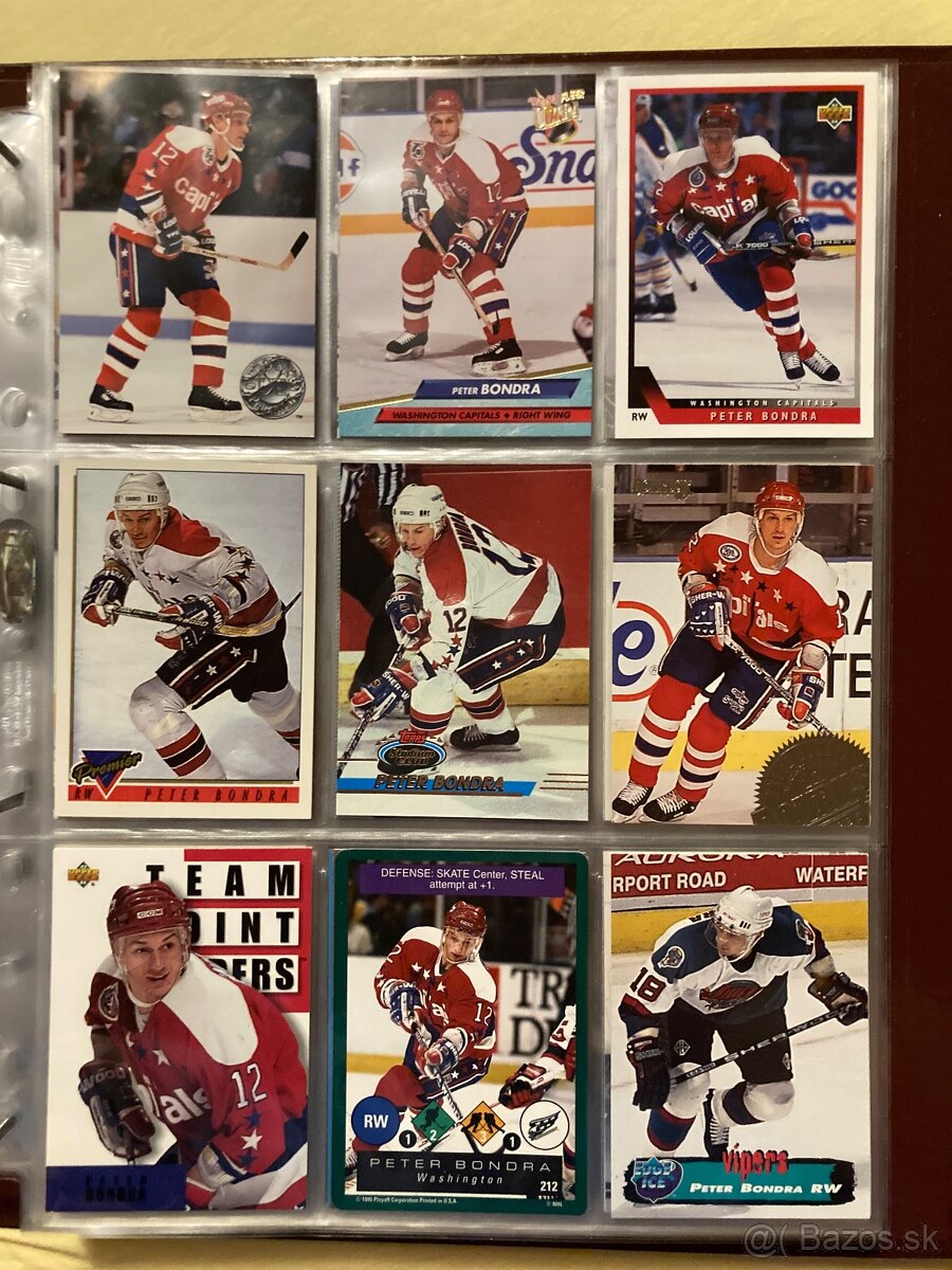 Slovaci v NHL - hokejove karty