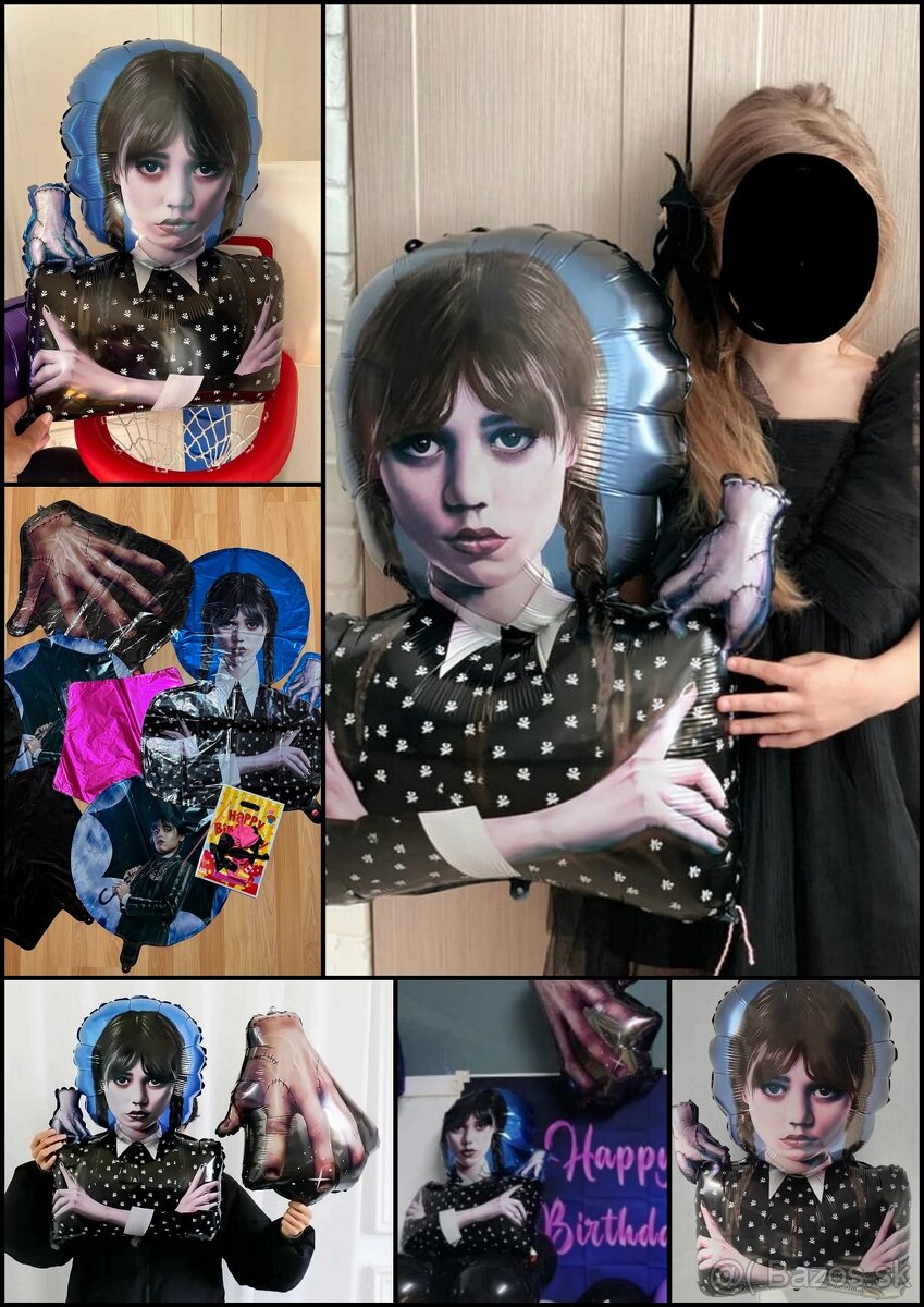 Nové balóny Wednesday Addams 75cm/vec 53cm - AŽ 15/16/17 ks