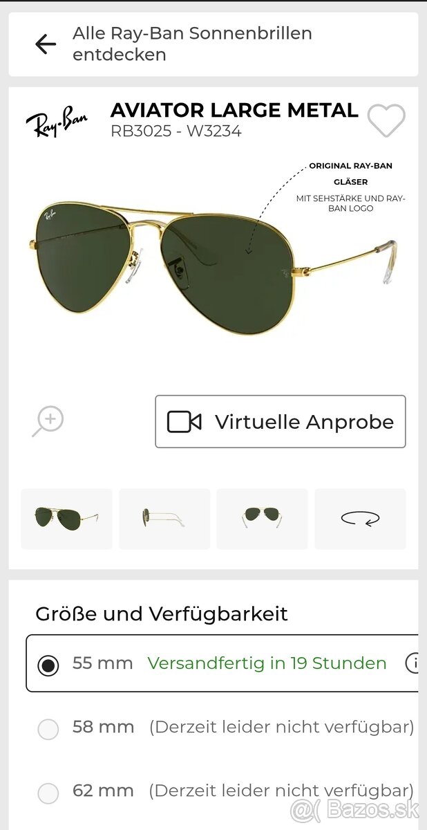 Ray ban aviator nové