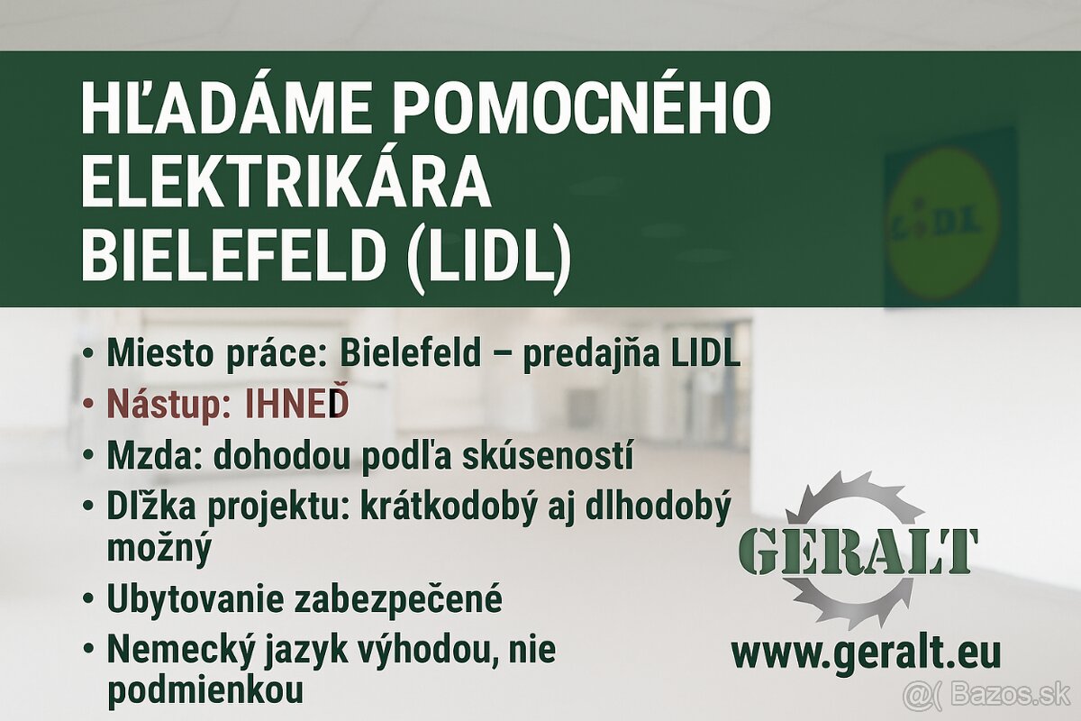 Elektrikar pomocnik Nemecko