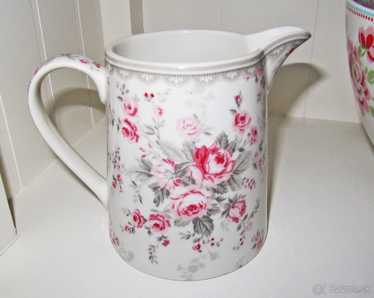 Green Gate džbán ruže - porcelán