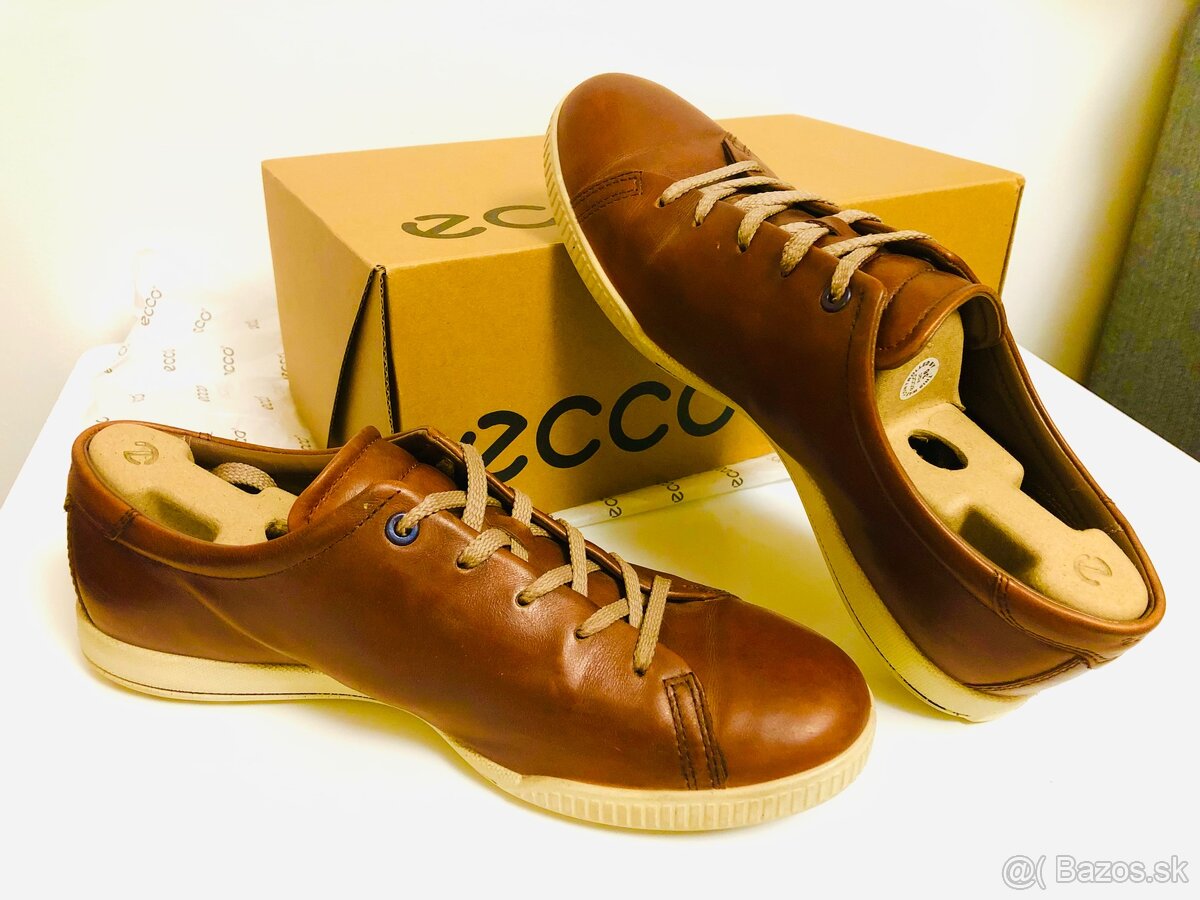 Kožené topánky Ecco Soft cognac premium