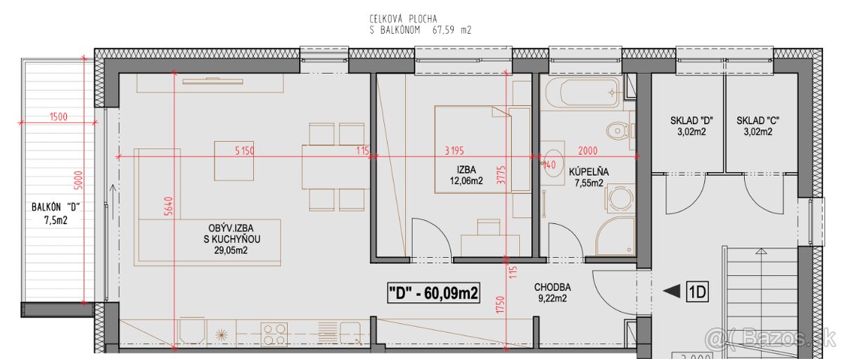 Na prenájom: Veľký 2-izbový byt s výhľadom do lesa – Kostoli