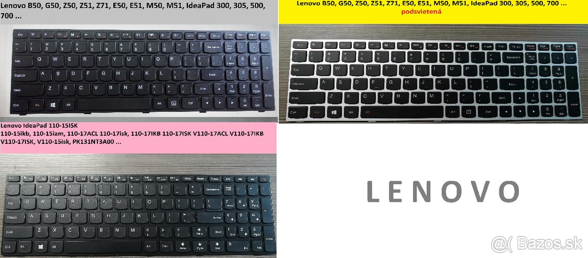 Klavesnice Lenovo B50-70 B50-30 B50-45 // 110-15ISK 110-15i