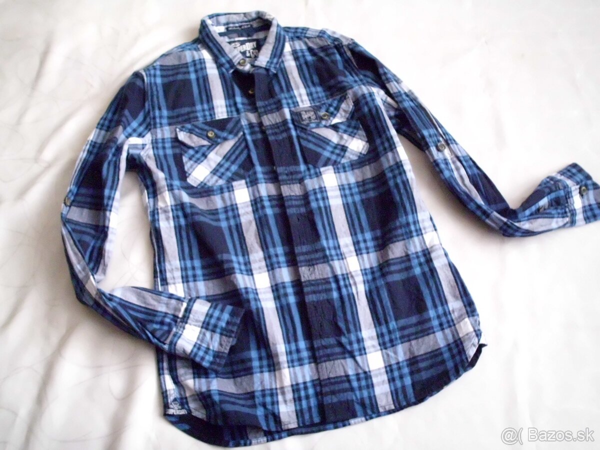 Superdry pánska slim košeľa roll up rukáv M