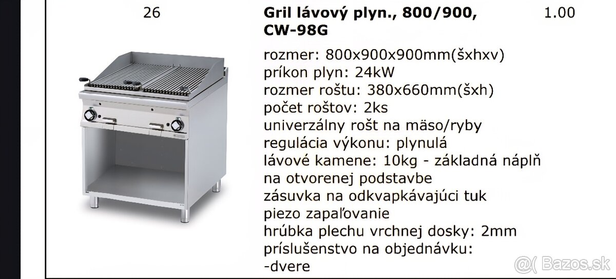 Predám profesionálny lávový plynový gril