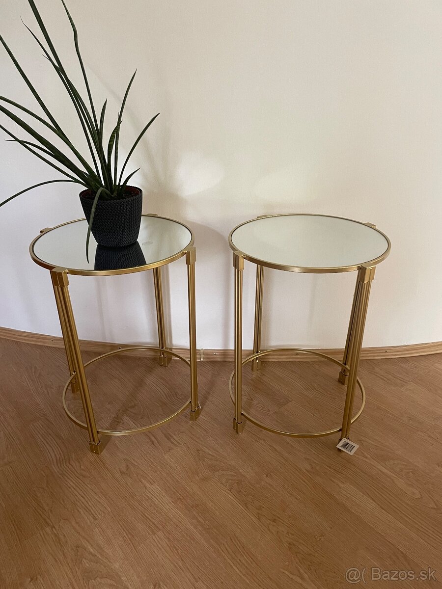 glamou zlate nocne stoliky \ prirucny stolik 60cm