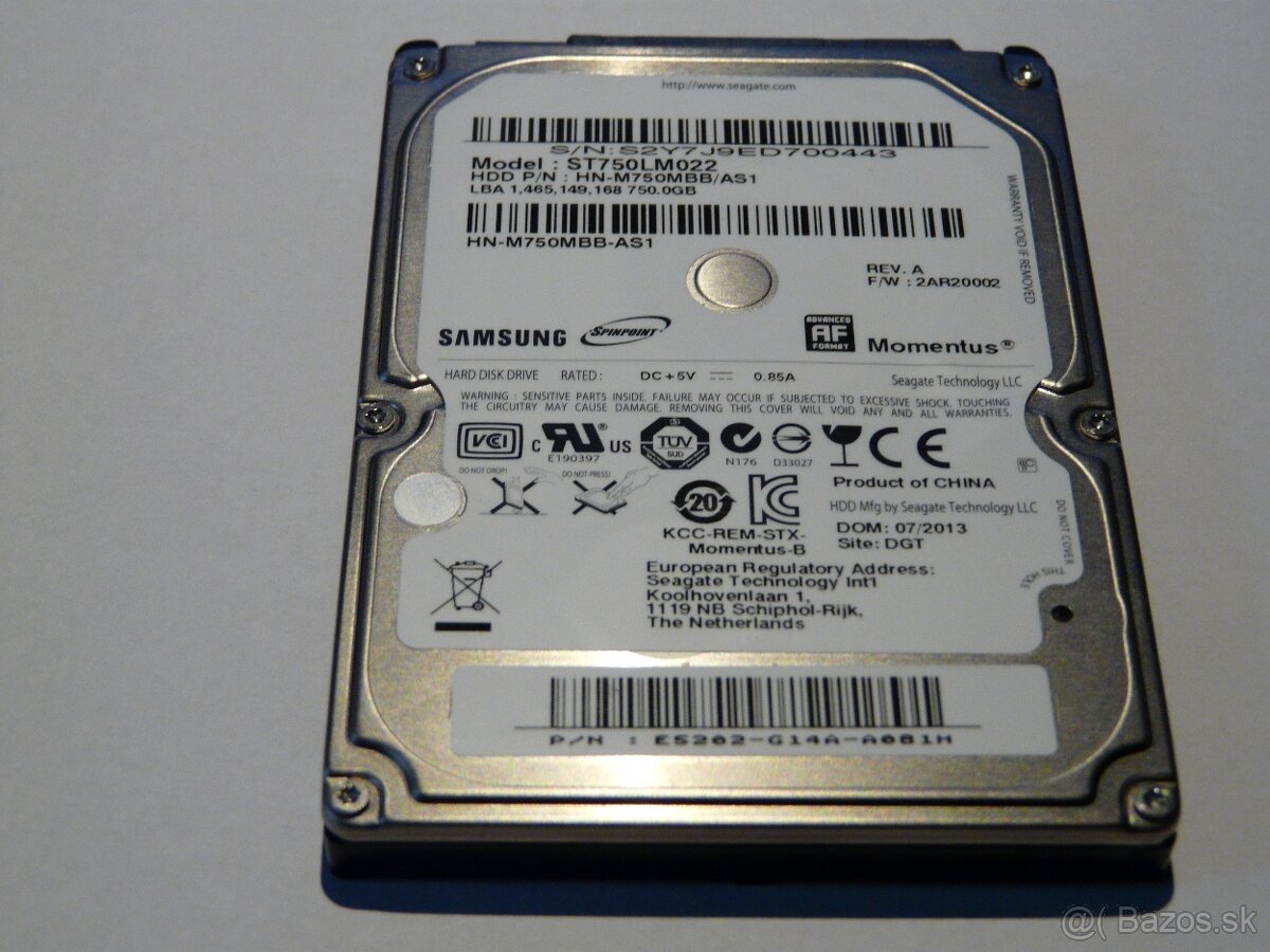 Predám HDD 750GB