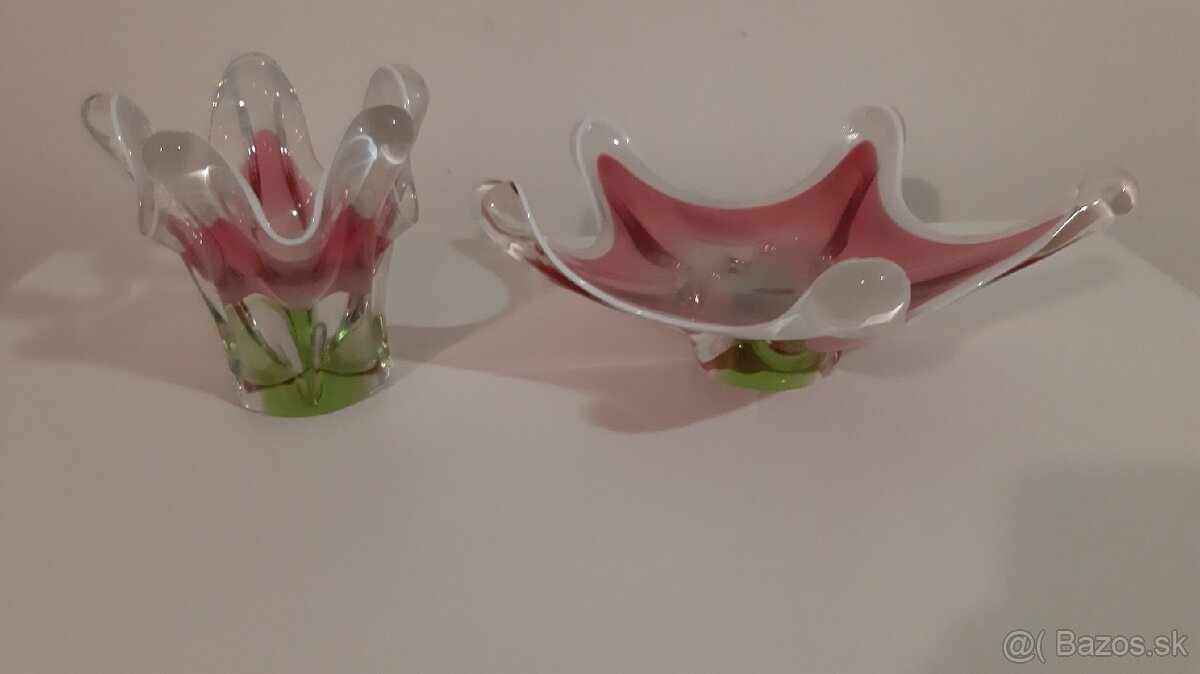 Súprava - retro hutné sklo