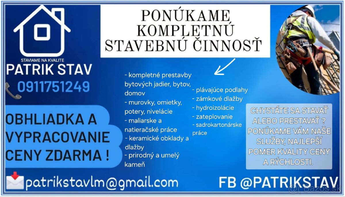 Hľadám si prácu v stavebníctve.