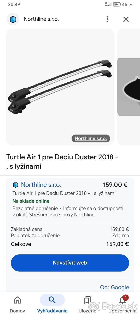 Strešný nosič, Dacia Duster 2018