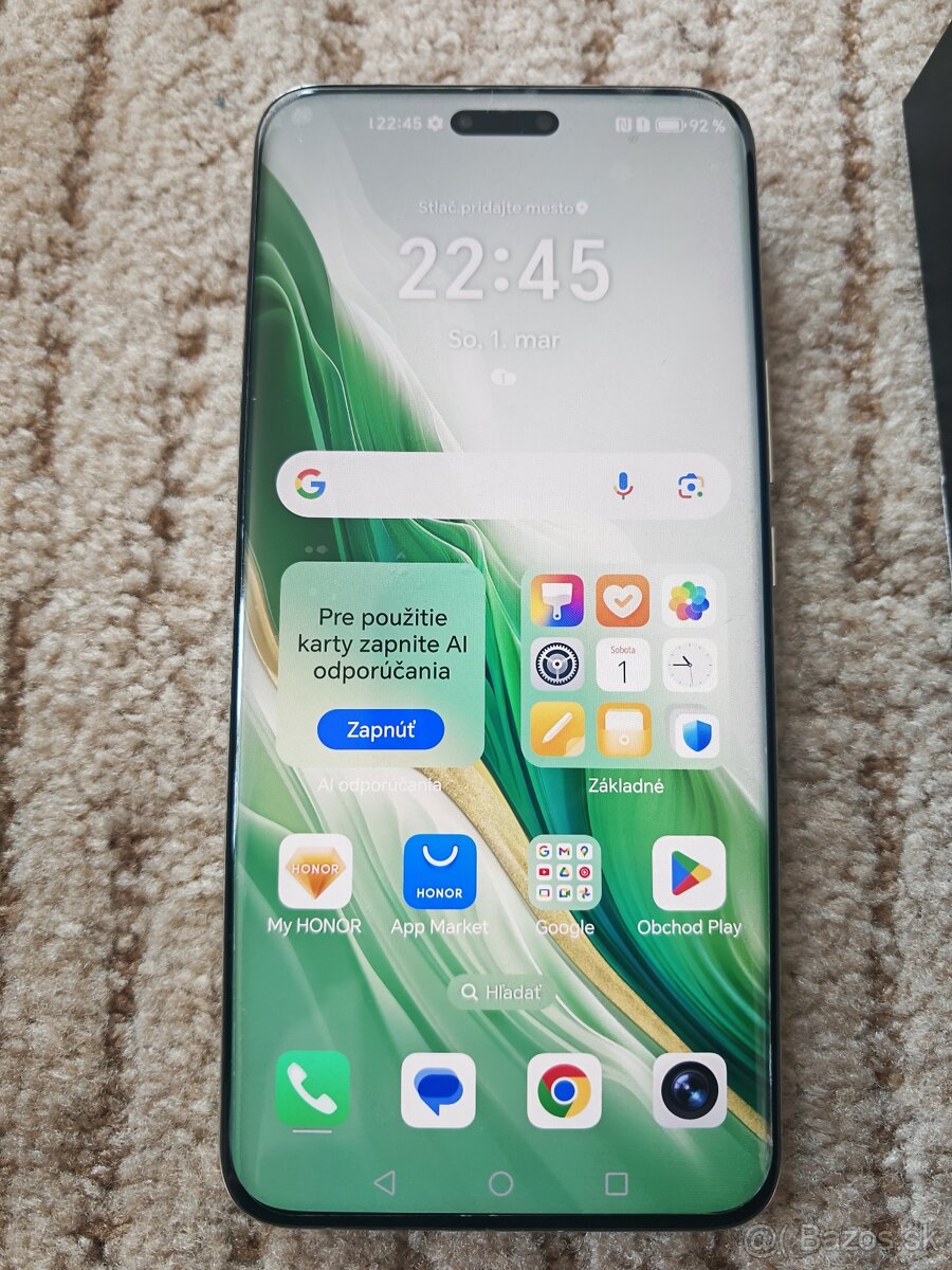Honor Magic 6 pro 12/512GB - zelený + púzdra a 100% stav