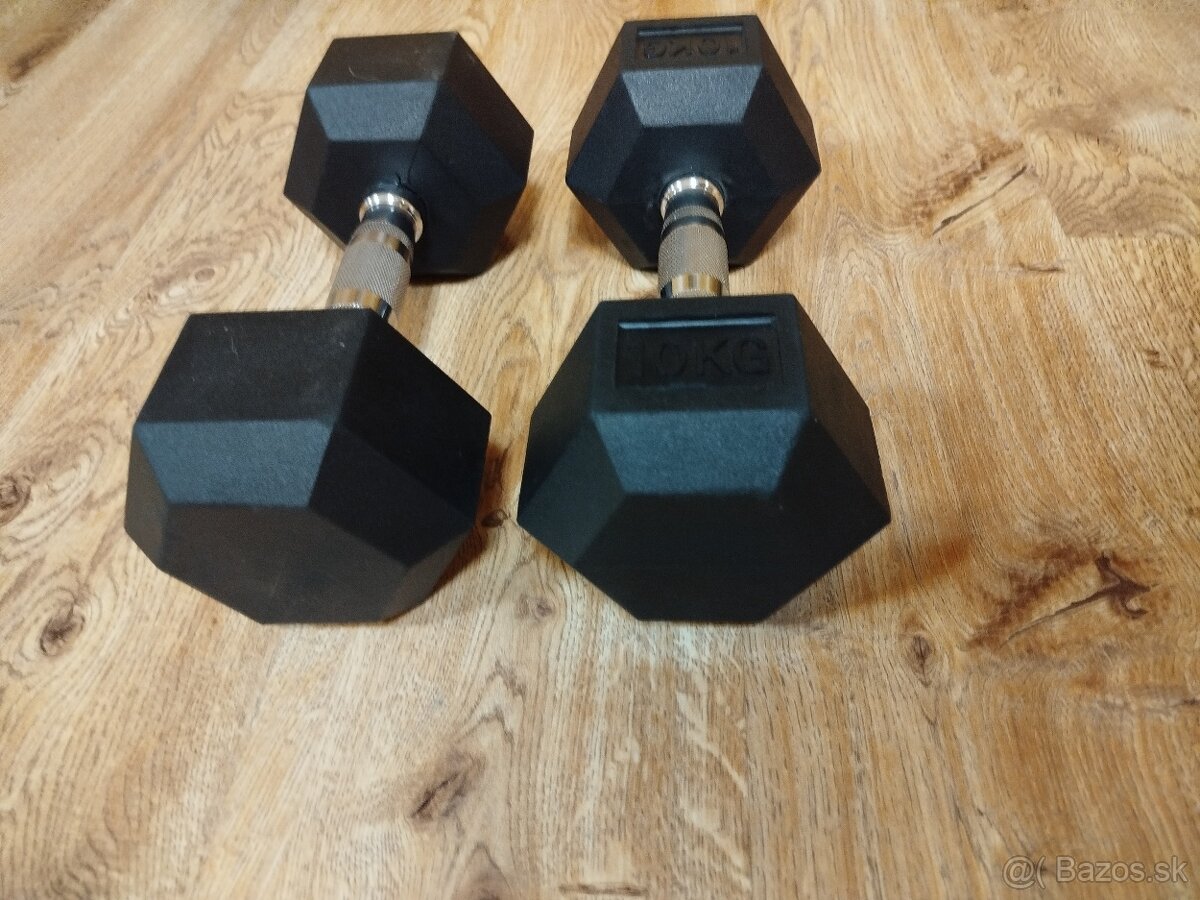 Jednorúčky kvalitné rôzne váhy hexagonalne činky