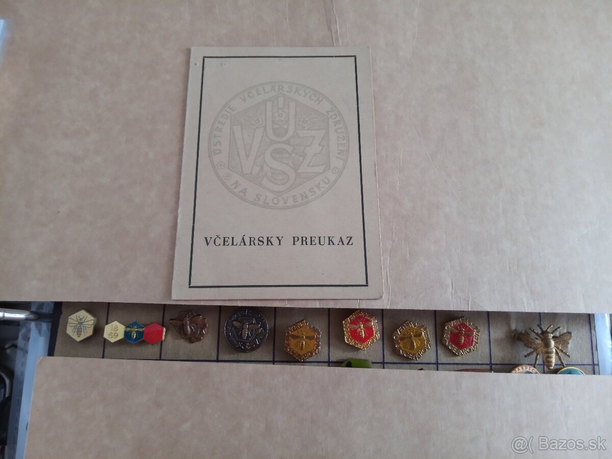 Vcelarske odznaky a preukaz.Vcely.Med.