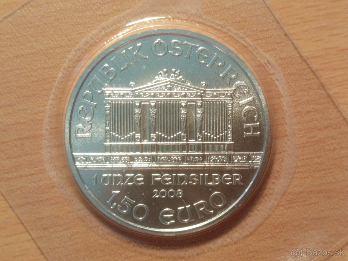 Wiener Philharmoniker 2008 – Investičné striebro Rakúsko