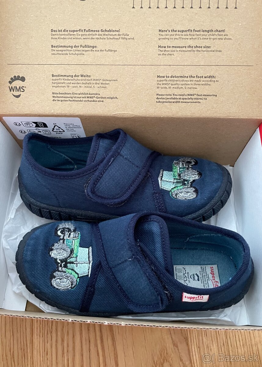 Superfit detske papucky velkost 27 sedia skor do 28