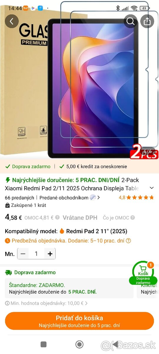Redmi Pad 2 obal + 2x sklo
