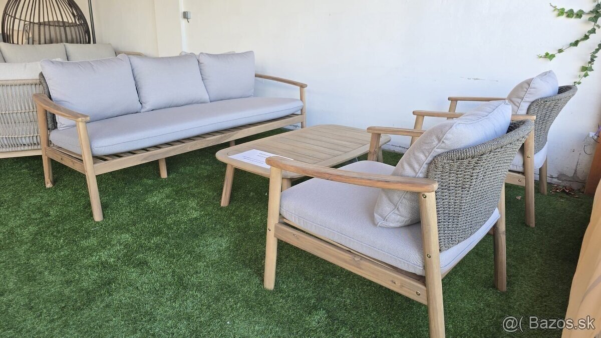 Drevený záhradný nábytok, záhradná sedacia súprava