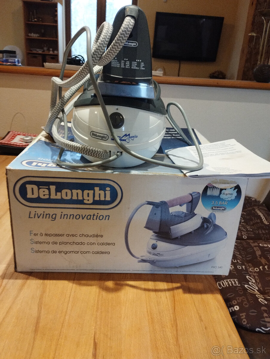 Pedaj profi žehličku DeLonghi 340 s kompresorovovu základňou