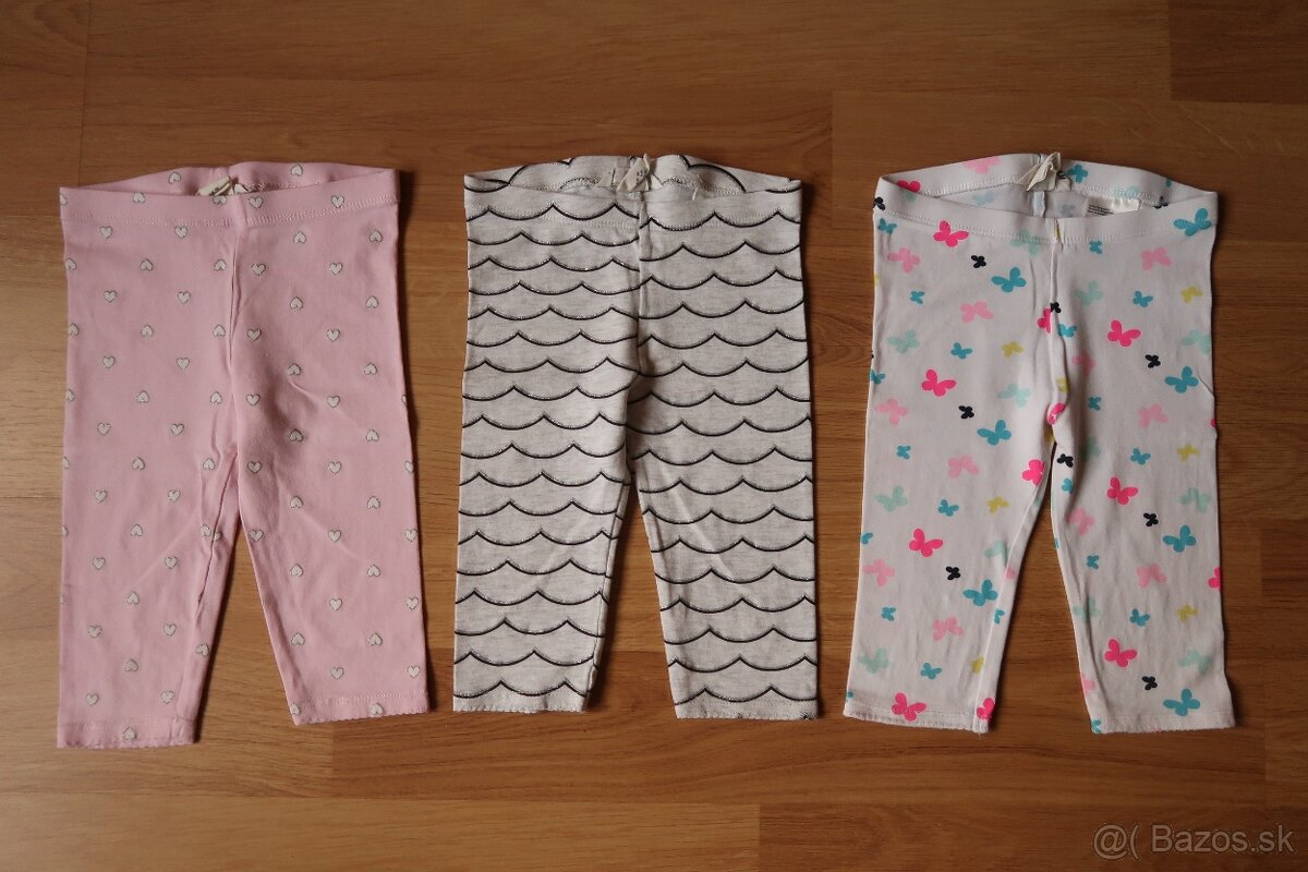 3x legíny trojštvrťové H&M 98 (2-3 roky) TOP STAV