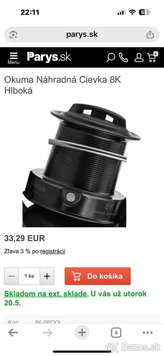Okuma 8K náhradná cievka HLBOKÁ